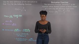 Finding the Derivative of a Rational Function Using the Limit Definition