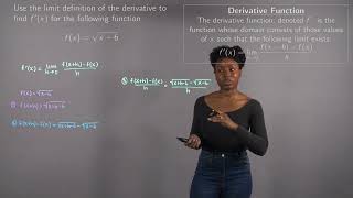 Finding the Derivative of a Root Function Using the Limit Definition