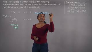 Solving for a Constant so a Piecewise Function is Continuous