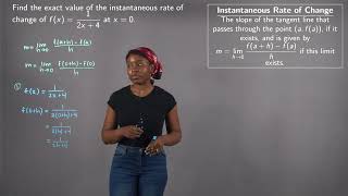 Instantaneous Rate of Change of a Rational Function