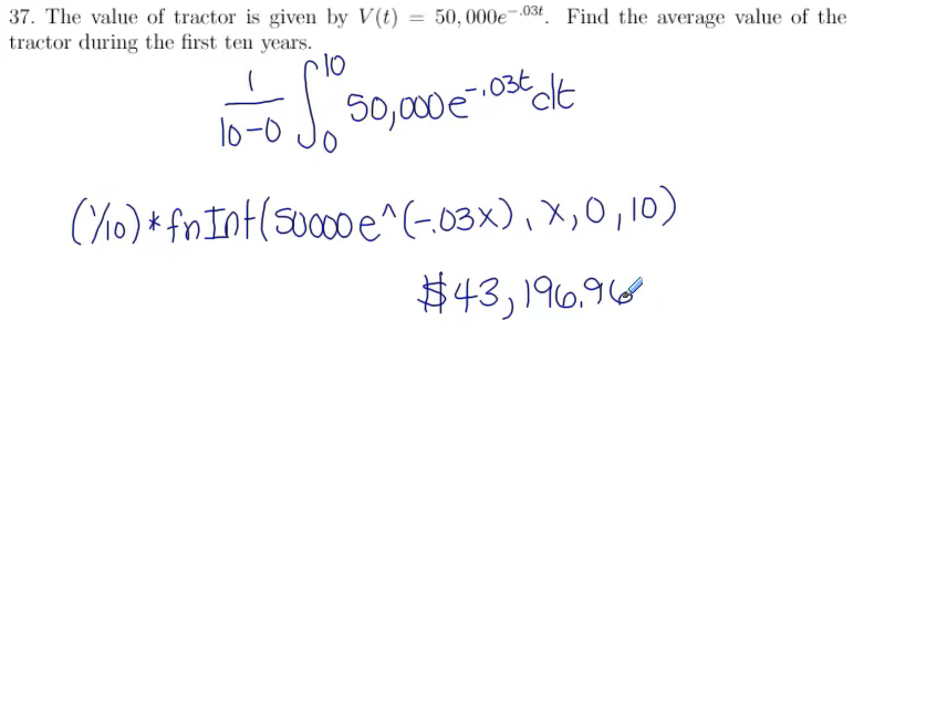 Calculus Exam Review (Average Value): MATH 142