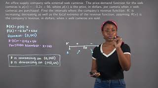 Increasing and Decreasing and Local Extrema for a Revenue Function