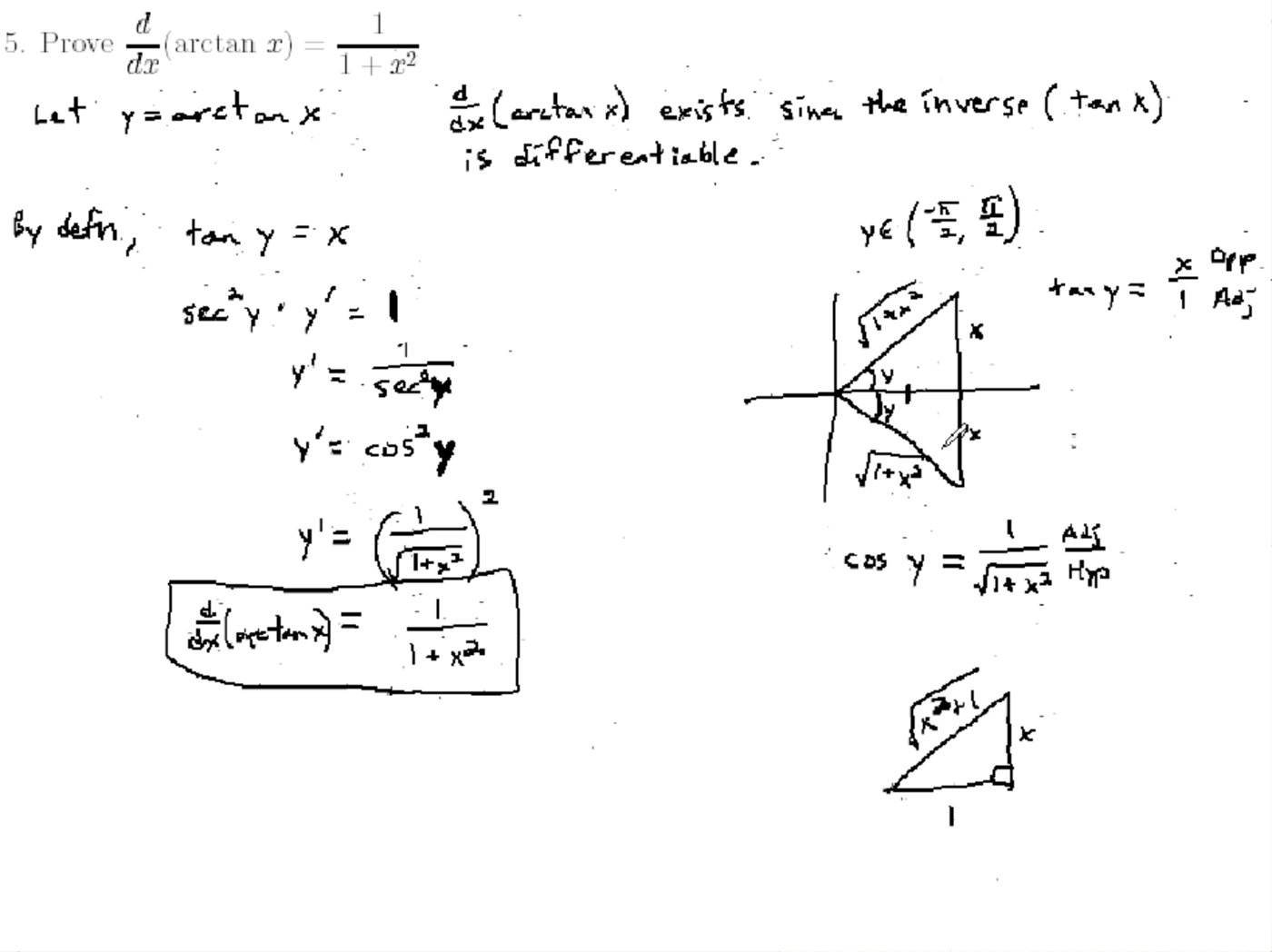 Inverse Trigonometric Functions: MATH 171 Problems 4-6