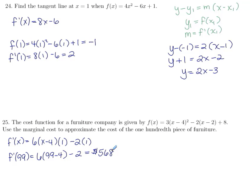 Calculus Exam Review (Derivative Applications): MATH 142