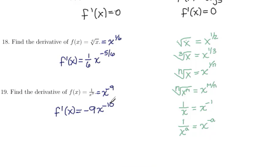 Power Rule for Derivatives: MATH 142