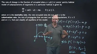 Levins' Model of Population Growth Example