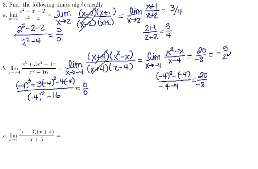 Calculating Limits Graphically and Numerically: MATH 142