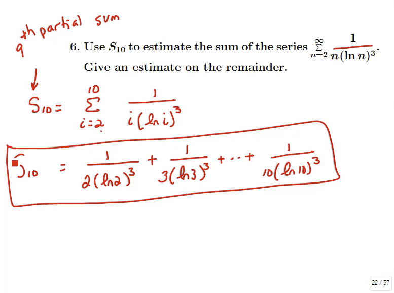 Review for the Common Exam: MATH 152 Exam 3 Review Problem 6