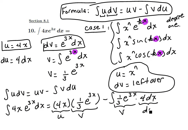 Integration by Parts: MATH 152 Problems 10-16