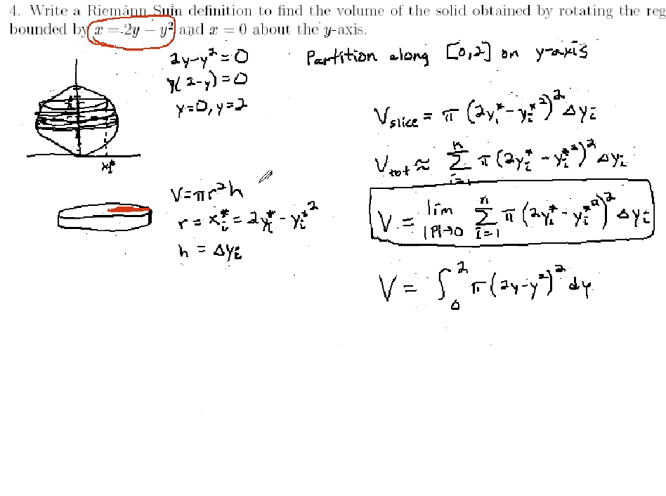 Volume of a Solid: MATH 172 Problems 4-6