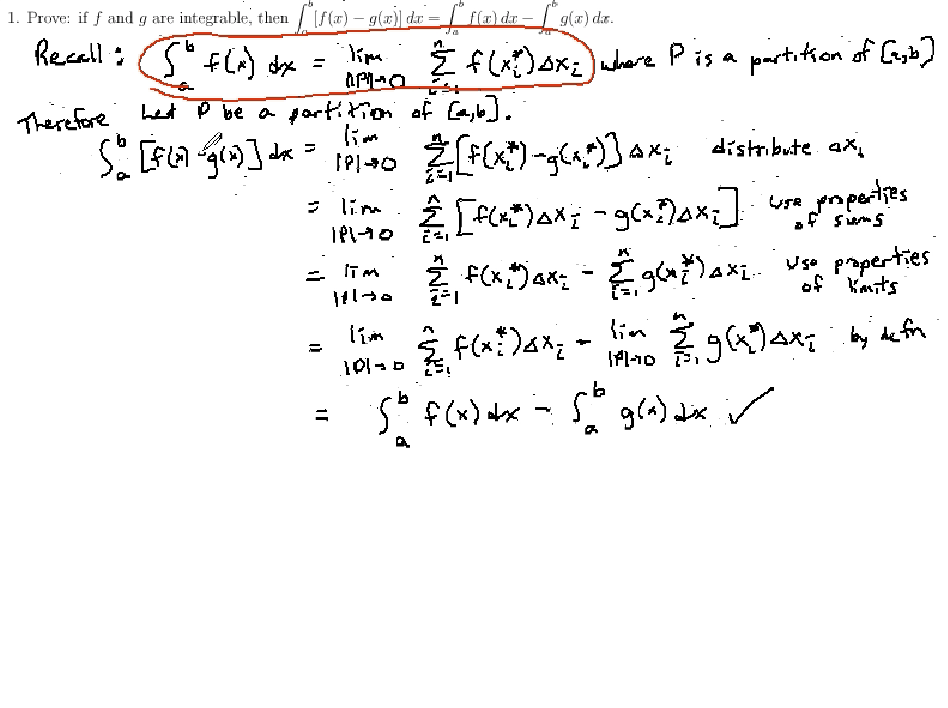 Definite Integrals: MATH 172 Review