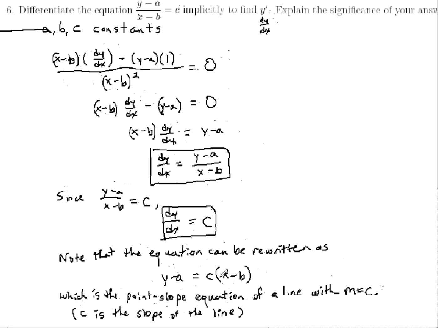 Implicit Differentiation: MATH 171 Problems 6 & 7