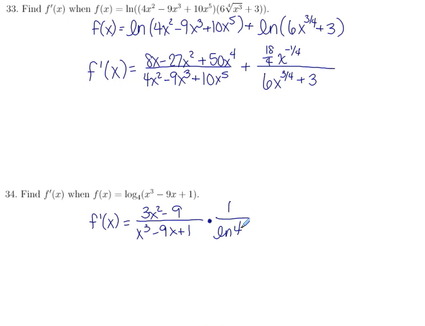 Calculus Exam Review (Derivative Properties): MATH 142