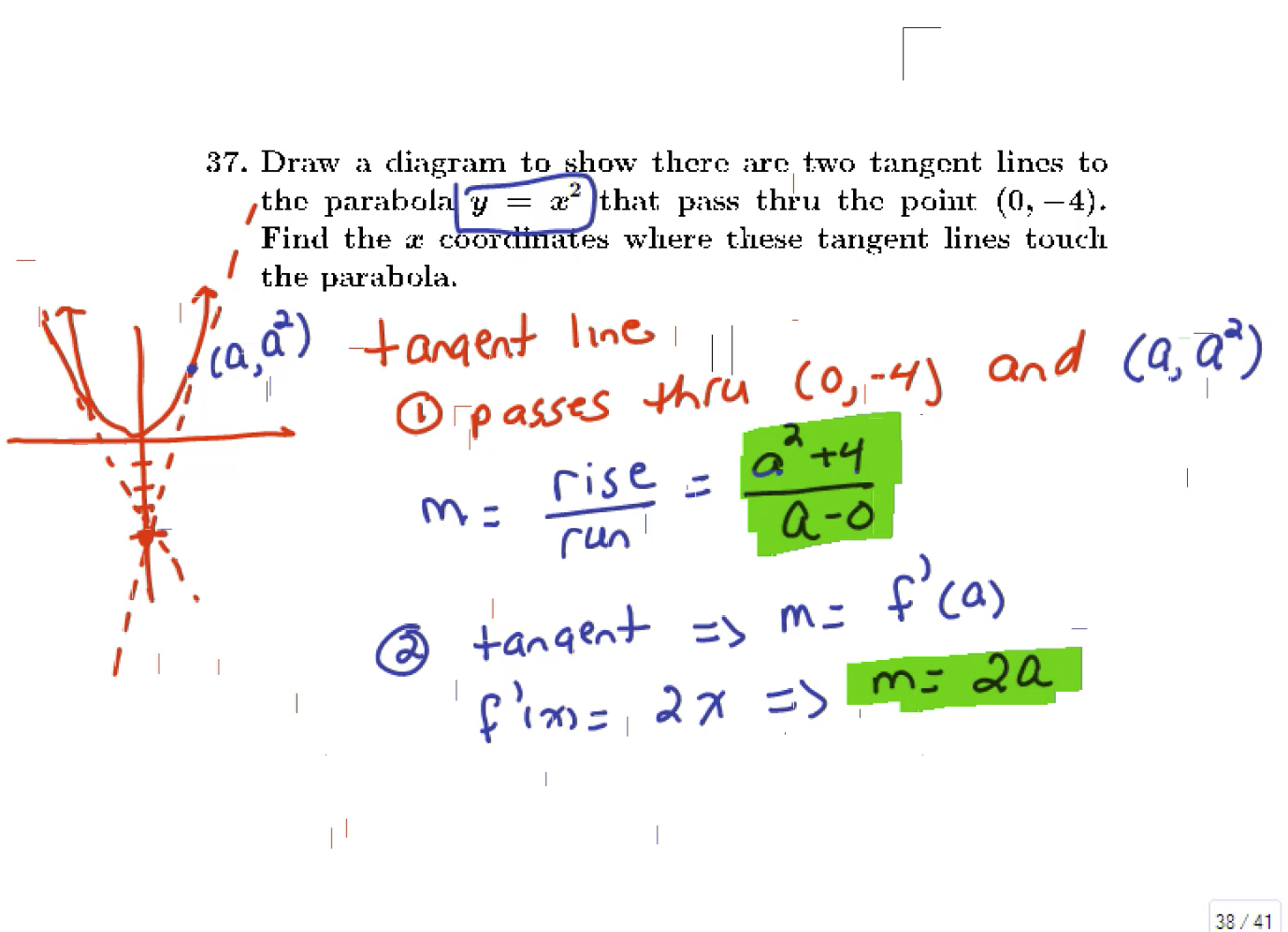 Review for the Common Exam: MATH 151 Exam 1 Review Problems 36-40