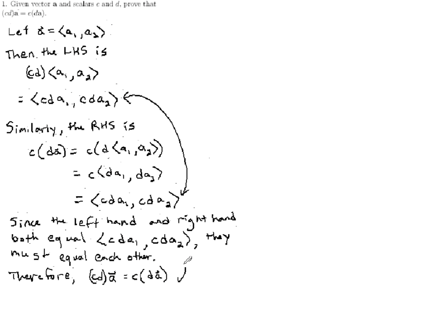 Vectors: MATH 171 Problems 1 & 2