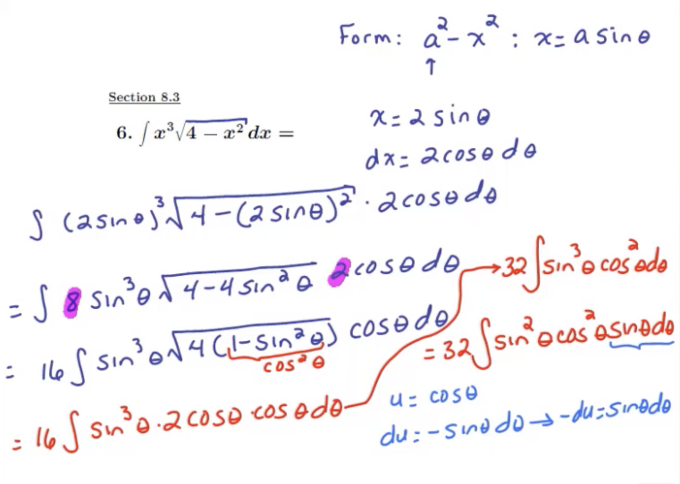 Trigonometric Substitution: MATH 152 Problems 6 & 7