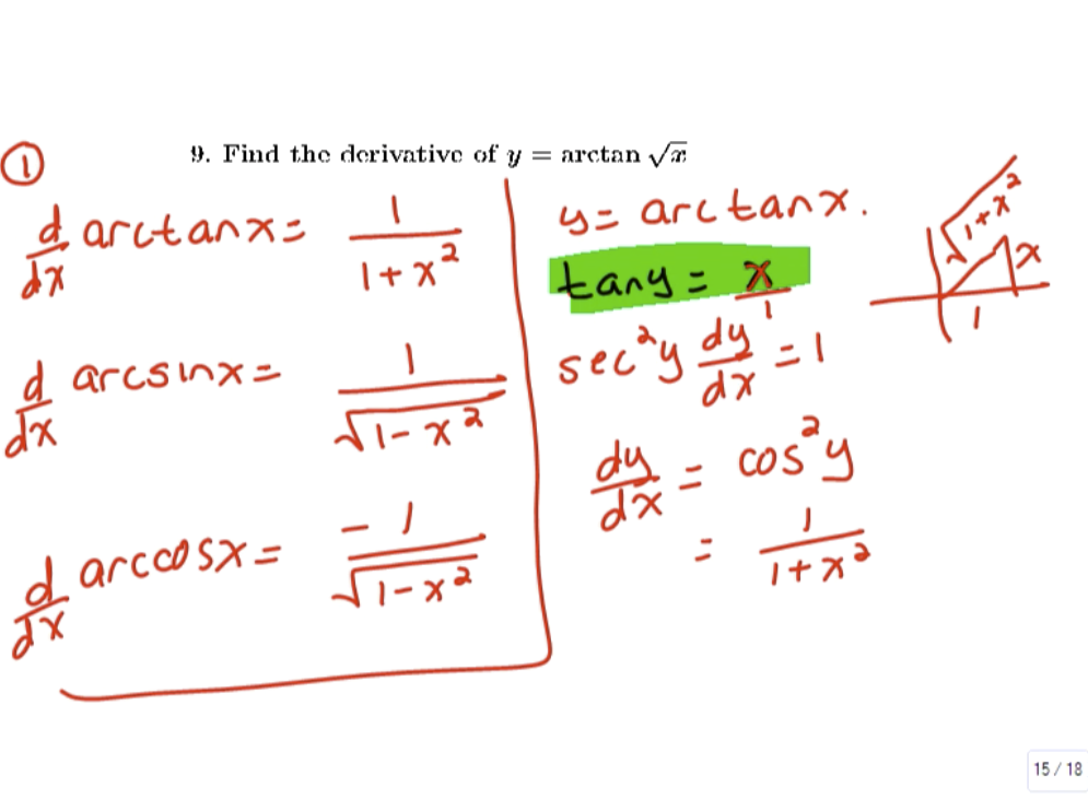 Inverse Trigonometric Functions: MATH 151 Problems 9-12