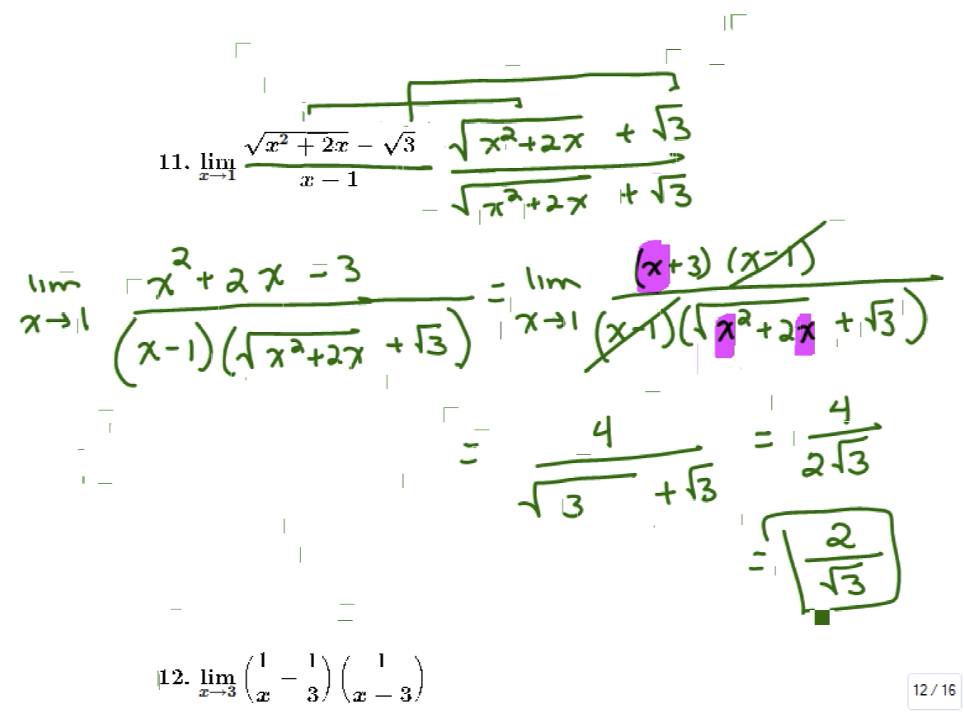 Limits: MATH 151 Problems 6-20