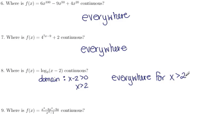 Continuity of Functions: MATH 142