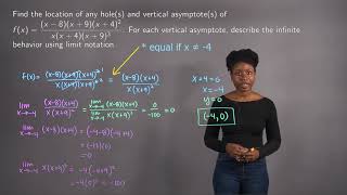 Vertical Asymptotes and Holes of a Rational Function