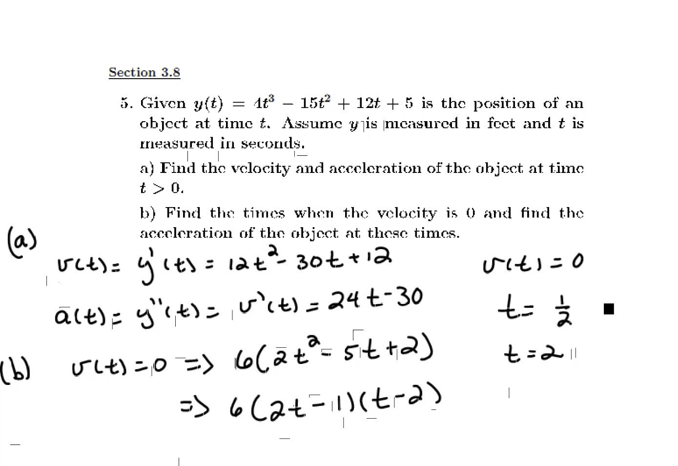 Vectors and Derivatives: MATH 151 Problems 1-8