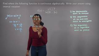 Continuity of a Function with a Square Root and Logarithm