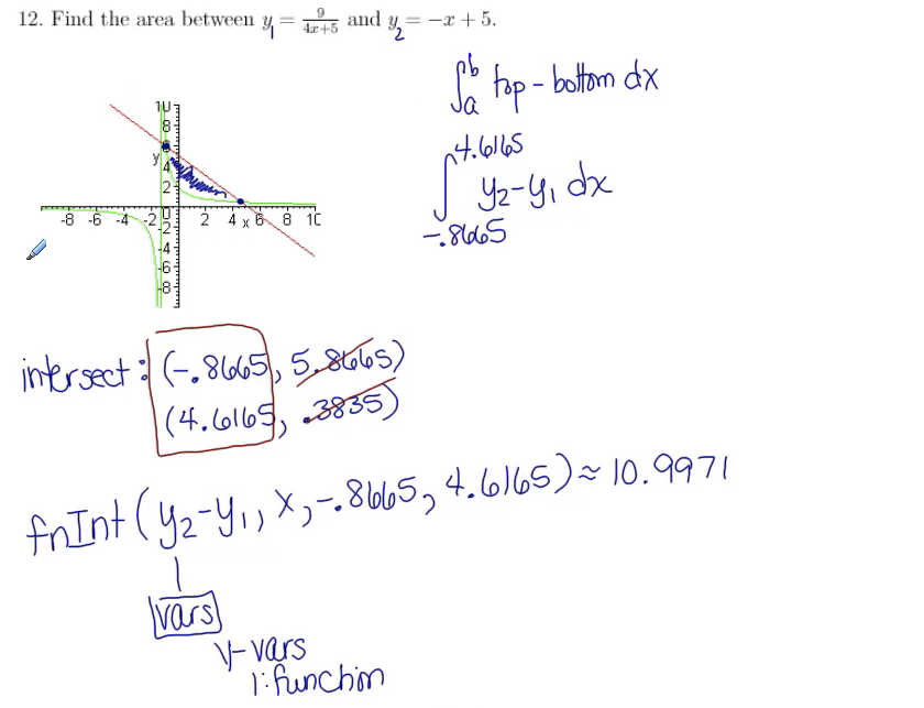 Area Between Curves: MATH 142