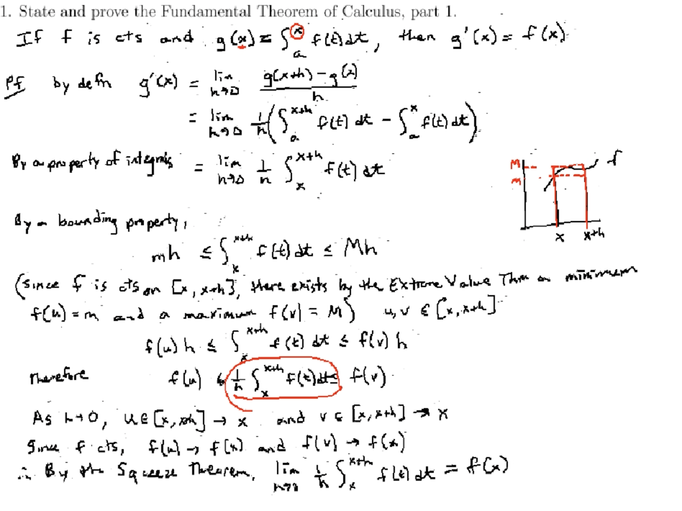Fundamental Theorem of Calculus: MATH 171 Problems 1-3